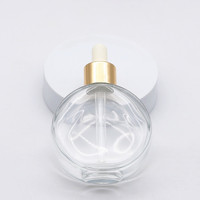 Botol Parfum Kosong Kaca Bentuk Bulan Datar Bulat 50 ml, Botol Minyak Esensial/Botol Minyak Rambut Bentuk Unik 60ml 2oz
