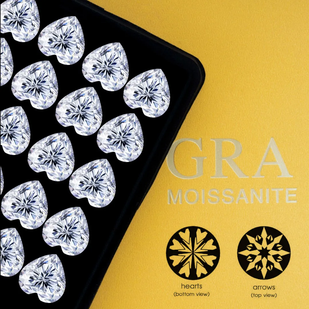 Gemme synthétique ronde taille brillant Charles VVS Loose Mossanite Diamond