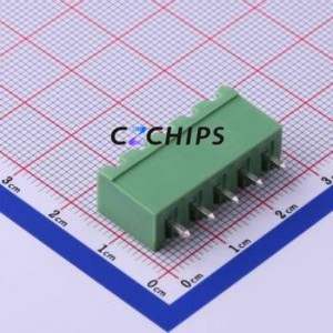 XY2500V-B-5.00-5P Plug-in Terminal Block Through hole,P=5mm Connector Board-to-Board / Socket - Closed 1x5P 5mm Green - Product Image 2