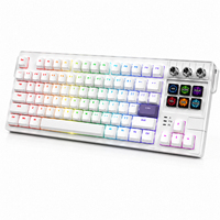 Clavier mécanique MiraBox K1Pro blanc avec écran LCD pour le jeu, le bureau, le streaming et une utilisation créative