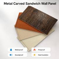 Panneau mural sandwich en métal sculpté, texture pierre, panneaux muraux extérieurs, isolation thermique, revêtement pour la construction résidentielle