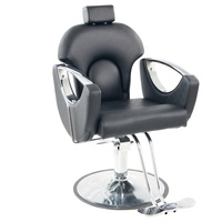 Fauteuil de coiffure moderne vintage en cuir PU, inclinable, avec pompe hydraulique robuste et rotation à 360 degrés pour salon de coiffure