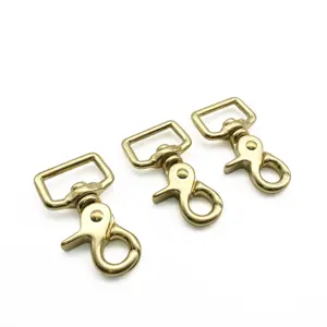 Lobster Claw Clasp Spring Loaded Clip Metal Solid Brass Swivel Trigger Rectangle Head Snap Hook