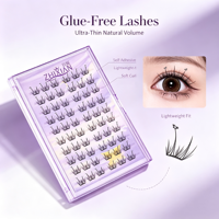 Cils en grappe autocollants à presser, longue tenue, application rapide, légers, pour maquillage des yeux