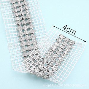 Malla de diamantes de imitación de 6 mm, tres filas, facetada redonda, con parte trasera puntiaguda, para ropa, zapatos, bolsos, accesorios, joyería DIY - Product Image 4