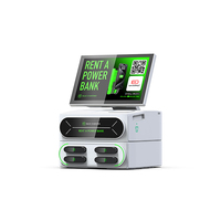 Distributeur automatique de batteries externes empilables à 4 emplacements avec écran LED et sortie 60W pour téléphones portables - Station de location