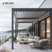 Pergola à toit à lames orientables en aluminium, pergola personnalisée pour les constructeurs et les entrepreneurs, terrasse extérieure, lames orientables réglables