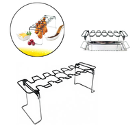 Support à 12 fentes antiadhésif pour ailes et cuisses de poulet avec pieds chromés