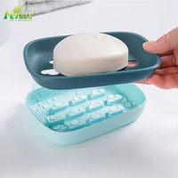 Porte-savon de douche double couche Porte-savon en plastique Boîte à savon murale pour salle de bain Rangement