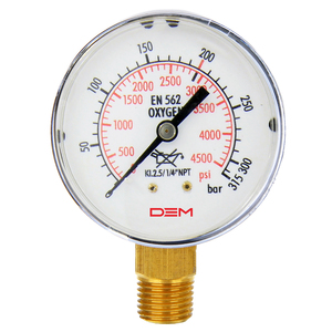 DEM 50mm Diámetro 0-15 <span class=keywords><strong>PSI</strong></span> 0-10 Bar 300bar Manómetro LPG Aire Acero inoxidable 1/4 NPT Manómetros - Product Image 3