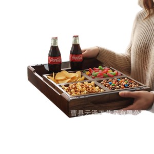 Cross-border solid wood <b>tea</b> <b>tray</b>, dried fruit box, seven-piece wooden hearth <b>tea</b> <b>tray</b>, dessert and cake plate - Product Image 5