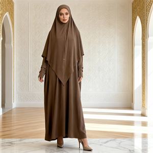 Abaya en polyester imprimée sur mesure, élégante et luxueuse, pour femmes musulmanes, robe de soirée, occasion spéciale, fournisseur en gros - Product Image 3