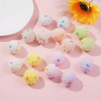 Pendentif pompon suspendu en fausse fourrure de lapin à pois 8 couleurs de 30 mm, boule en peluche douce, accessoire de porte-clés DIY, pendentif en acrylique