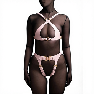 Lingerie sexy en cuir, harnais de corps ajustable, style tendance, lingerie sexy moulante - Product Image 4