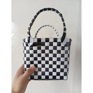 <span class=keywords><strong>Bolso</strong></span> cuadrado pequeño a cuadros de Color a la moda, <span class=keywords><strong>rosa</strong></span>, verde, azul, varios colores, regalos hechos a mano, <span class=keywords><strong>bolso</strong></span> tejido a mano DIY - Product Image 4