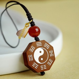 Chaîne <span class=keywords><strong>de</strong></span> téléphone portable Tai Chi en bois <span class=keywords><strong>de</strong></span> jujube incrusté d'argent, bijoux taoïstes, bracelet personnalisé GJX0005 - Product Image 2