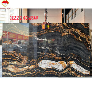 Brésil Luxe Quartz Naturel Pierre <span class=keywords><strong>Univers</strong></span> Golden & Calcutta Or Marbre Cosmique Noir Marbre - Product Image 2