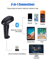 Lector de código Qr de alta calidad, escáner de código de barras POS 2D inalámbrico Bluetooth, de mano, de alta calidad, 2. 0 2.