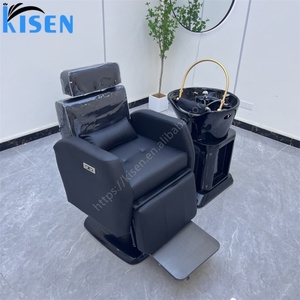 Kisen Electric <b>Massage</b> Shampoo Chair Bed Custom logo <b>Set</b> for Hair Salon Furniture with Station Backwash Sink and Basin for Sale - Product Image 6