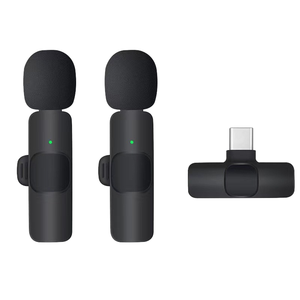 Microphone Lavalier Sans Fil Aurora Sound K9 <span class=keywords><strong>2</strong></span>.4G 1 TX <span class=keywords><strong>2</strong></span> RX avec Réduction de Bruit, Portable, Léger, en Plastique, Connecteur Type-C - Product Image 1