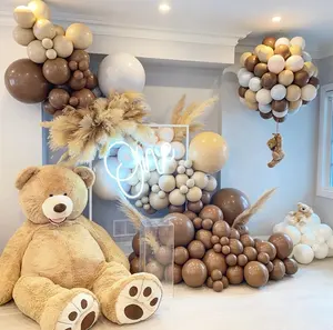 Brown blue Colors Balloons Bear themed Arch Garland kit for kid birthday baby shower Party gender reveal Anniversary decoration