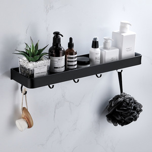 Étagère <span class=keywords><strong>de</strong></span> salle <span class=keywords><strong>de</strong></span> bain avec porte-serviettes mural, rangement <span class=keywords><strong>de</strong></span> salle <span class=keywords><strong>de</strong></span> bain, <span class=keywords><strong>douche</strong></span>, shampoing, maquillage, cuisine, toilettes, maison, <span class=keywords><strong>support</strong></span> - Product Image 3