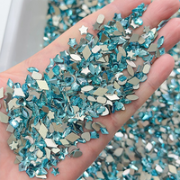 Paso Sico – Lot de 1440 mini strass en cristal bleu paon scintillant à dos plat en forme de marquise pour décoration d'ongles