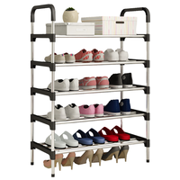 Étagère à chaussures en acier pliable à cinq niveaux de haute qualité, type debout, en métal, pour l'organisation des chaussures à domicile
