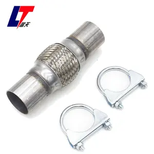 Car Exhaust Muffler Bellows Connecting Stainless Steel Flexible Systems Factory Auto Joint Flex Bellows Pipe With Nipple