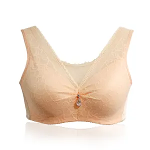 Ropa interior de encaje Sexy para mujer, sujetador de mastección sin anillo de acero con bolsillos para prótesis de pecho Artificial, 1 pieza, 6042