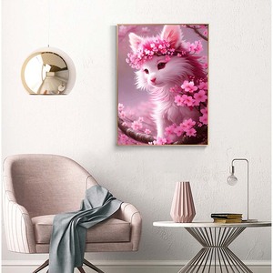 Chat fleur <span class=keywords><strong>mer</strong></span> diamant peinture ensemble <span class=keywords><strong>paysage</strong></span> peinture complète diamant peinture ensemble bricolage adulte maison murale décoration cadeau - Product Image 3