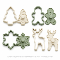 Ensemble de découpoirs à biscuits de Noël personnalisés en impression 3D SLA, moule de cuisson de qualité alimentaire en PETG, flocon de neige, sapin, renne, service OEM