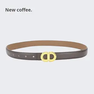 <span class=keywords><strong>Ceinture</strong></span> décontractée pour femmes en cuir de vache avec boucle en alliage à double anneau, simple et décorative, pour étudiants, usage quotidien, vente en gros - Product Image 6