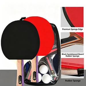 Raquette de tennis de table professionnelle, bois 5 plis, couche de carbone, caoutchouc collant inversé, éponge 1,8 mm, poignée anatomique, contrôle équilibré - Product Image 6