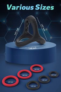 3 Pack Soft Silicone <strong>Vibrating</strong> Penis <strong>Rings</strong> for Delay Ejaculation-S-HANDE Brand - Product Image 3