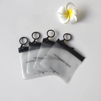 Emballage de collier en PVC transparent mat imperméable avec fermeture éclair, logo personnalisé, mini, pour montres et bijoux
