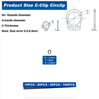 M4 C-Clips Small External Retaining Rings Black Alloy Steel Snap Retaining Circlip Various