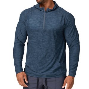 Camisetas de Entrenamiento de Manga Larga con Logotipo Personalizado, Corte Ajustado, Diseño en Blanco, Cuello Redondo, Color Sólido, Ligeras, Sudaderas con Capucha para Hombre - Product Image 5