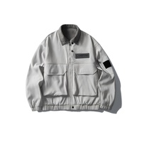 Veste de travail pour homme personnalisée avec col en velours côtelé bicolore et doublure en mesh, veste de style urbain décontractée et tendance