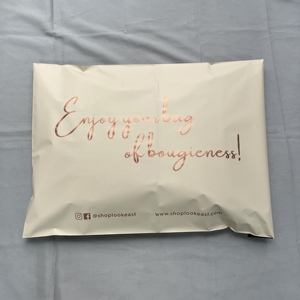Custom Cream Peach Poly Mailers Rose Gold Logo Printed Plastic Shipping Bags Boutique Mailing Envelopes For Small Business - Product Image 6