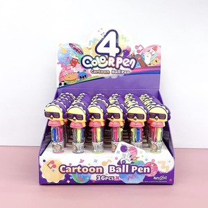 Penna a sfera creativa 4 colori 8cm a sfera morbida in gomma per bambola cartone animato punta Mini <span class=keywords><strong>piccola</strong></span> larghezza di <span class=keywords><strong>scrittura</strong></span> corta 0.7mm plastica - Product Image 2