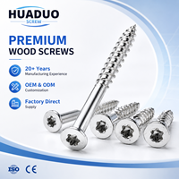 Sekrup Dek Kayu Torx SS201 T25 # 8 X 1-3/8 Inci Sekrup Self-Tapping Kepala Countersunk Datar Ulir Kasar Standar DIN Kelas 4.8