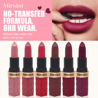 Lot de six rouges à lèvres mats vegan, imperméables et longue tenue, kit de rouges à lèvres en gros, marque privée