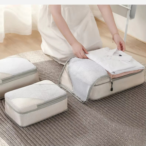 Custom Polyester Fashion Compression Packing <b>Cubes</b> Zipper Closure High Quality 6-Piece <b>Light</b> Weight Foldable Travel Luggage - Product Image 2