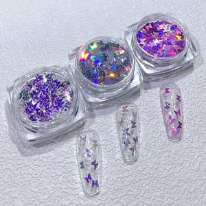 Nuevos Adornos de Uñas con Forma de Mariposa Brillante 2025, Color Láser Plateado, Decoración de Uñas Ultrafina - Product Image 3