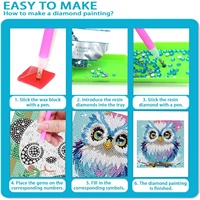 Jouets en pâte créative pour enfants-Cadre de peinture autocollant fait main Peinture diamant pleine perceuse