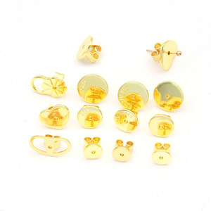 Stud Earrings 18K Gold Plated <b>Copper</b> Alloy Flower Shape Anti <b>Slip</b> Earring Backs DIY Jewelry Accessories Unisex - Product Image 3