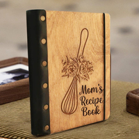 Benutzer definierte Logo Tagebuch Geschenk Holz Cover Notebook ausgehöhlt geschnitzte Holz Cover Notepad Blank Message Book Holz Notebook