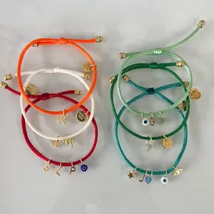 Fashion Adjustable Summer Beach Surfer Handmade Braided nylon Pendant Rope Woven Bracelets And Bangles Jewelry Women And Men