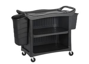 Chariot <span class=keywords><strong>utilitaire</strong></span> en plastique à <span class=keywords><strong>3</strong></span> niveaux avec roues, chariot de service robuste pour restaurant, hôtel, cantine - Product Image 6